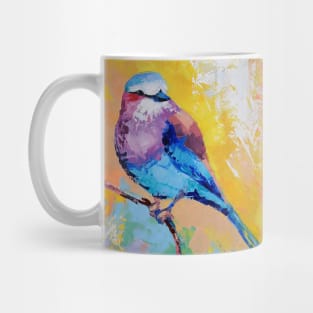 Conceptual abstract painting of a bird. Mug